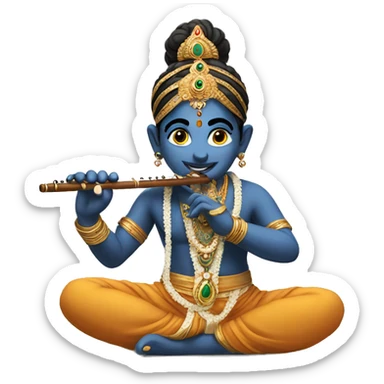 Krishna with flute  sticker