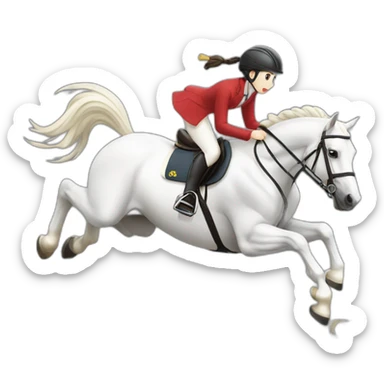 white-hourse-with-olympics-jumping-compelition-rider—japanese-girl sticker