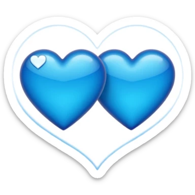 Dos coras azules pero arriba de otro pero solo 2 coras azules como este quiero pero en azul 💞 sticker