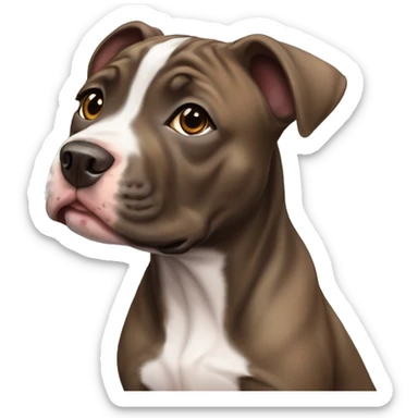 Brindle pit bull puppy sticker
