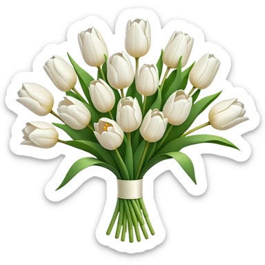 white tulip bouquet  sticker