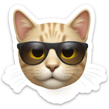 Cat with sunglasses sticker