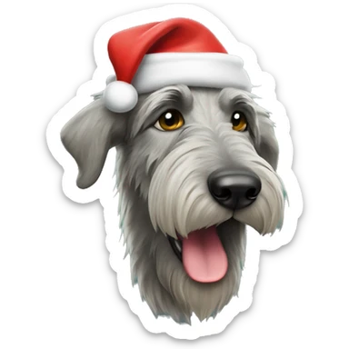  Irish wolfhound dog with santa hat sticker