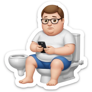 can you do  Peter Griffin sitting on the toilet playing on his phone sticker