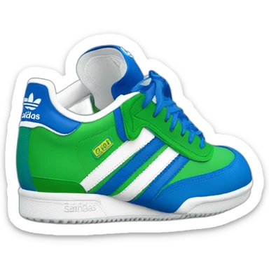 Adidas samba shoes blue White green sticker