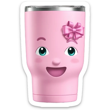 Pink Stanley 44 oz tumbler with bows on it  sticker