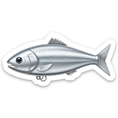silver fishing lure sticker