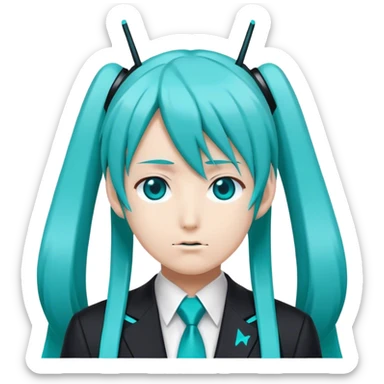Donald trump dressed as Hatsune Miku sticker