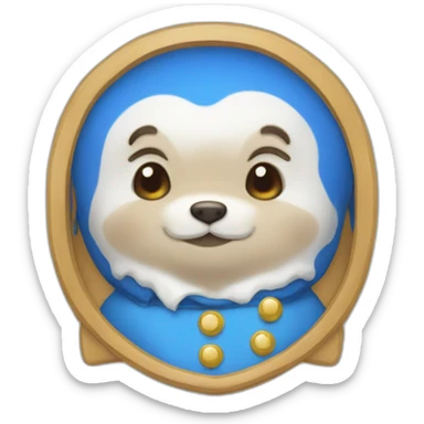 Blue crème dauphin sticker