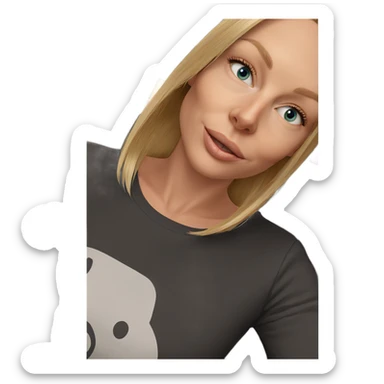 realistic portrait of blonde girl sticker