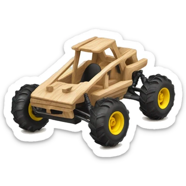 Wood framed rc buggy sticker