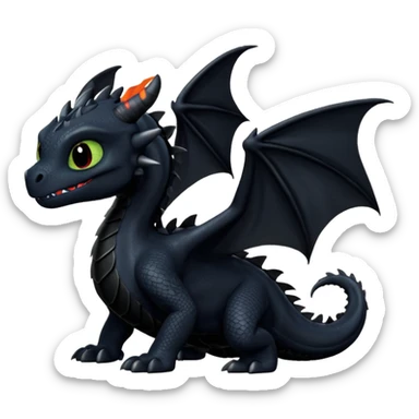 Dragón negro furia nocturna how to train your dragon sticker