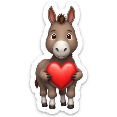 Donkey with a heart sticker