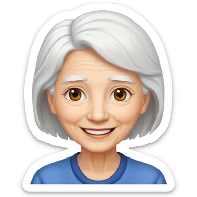 elderly woman white hair  sticker