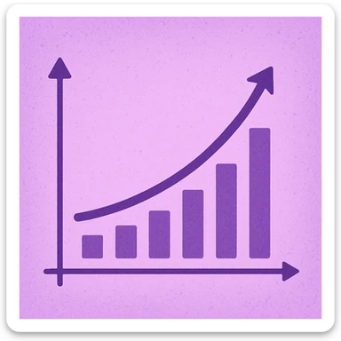 growth graph in purple, general style sticker