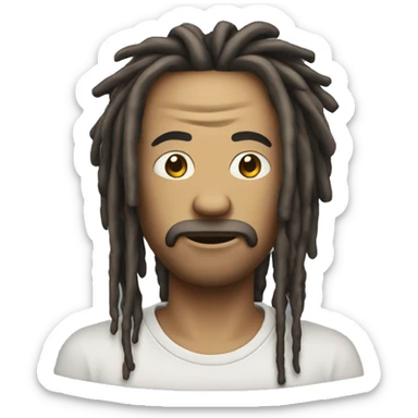 nonchalant dreeadhead with dreads in face sticker