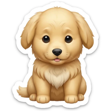 Cream golden retriever  sticker