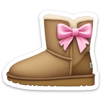 Ugg boot with pink bow sticker