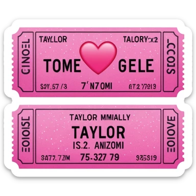 Pink Concert ticket for Taylor sticker
