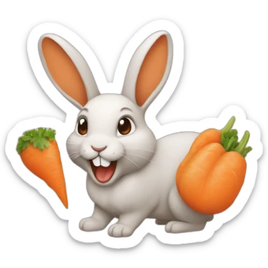 Lapin qui mange une carotte sticker
