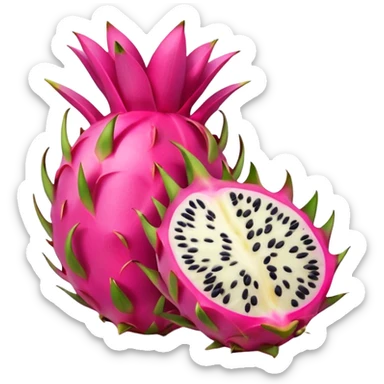 Dragon fruit emoji not spiny outside of dragonfruit no seeds sticker