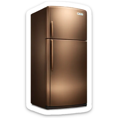 Realistic isolated bronze fridge sticker