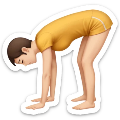 Person bending over sticker