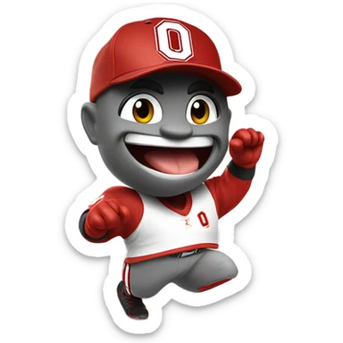 OSU brutus mascot dancing sticker