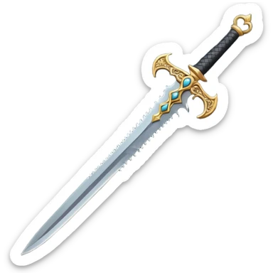 zulfiqar sword, cartoonish, expressive sticker