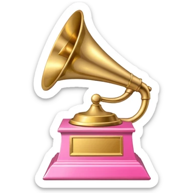 Pink Grammy trophy sticker