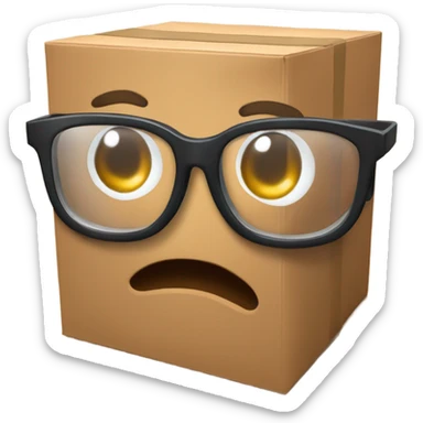 caja inteligente con lentes encima de un corazon gigante sticker