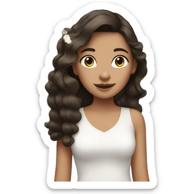 Brunette Girl with white Butterflys in the Hair sticker