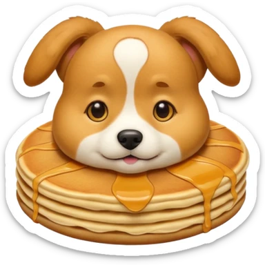 dog in the shape of pancake likr the dog emoji  sticker