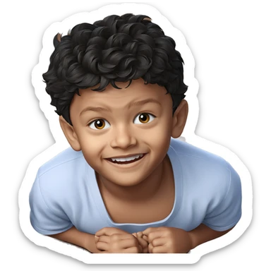smiling boy in casual shirt sticker
