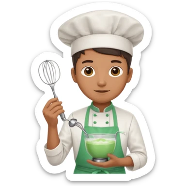 Mixer + peppermint apron,  Chef. sticker