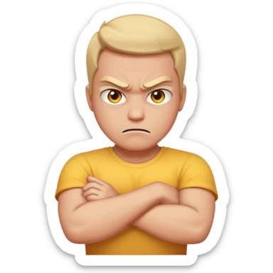 crossing arms mad emoji sticker