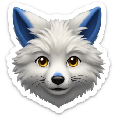 A blue furry fox sticker