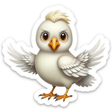 scary frightening intimidating bird on a plane sticker