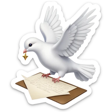 Dove with letter pope in mobile sticker