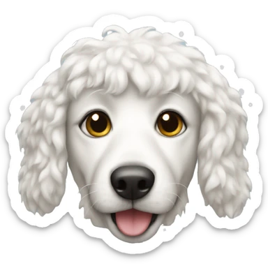 white christmas dog sticker