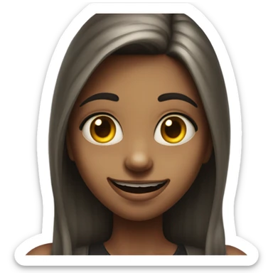 realistic portrait of girl and make her a chupacabra sticker