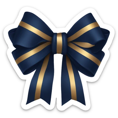 Navy blue and dark gold bow sticker