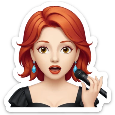 red hair  opera singer singing sticker