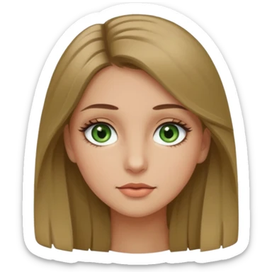 dark blond hair girl with long eyelashes and dark brown mixed with green eyes sticker