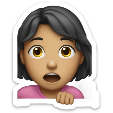 Girl crying out the window sticker