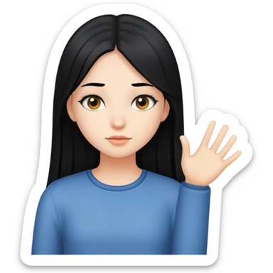 Chica de cabello negro, lacio y largo sticker