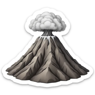 dry volcano with smoke ONLY sticker