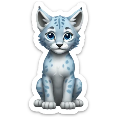 A blue lynx cub full body sticker