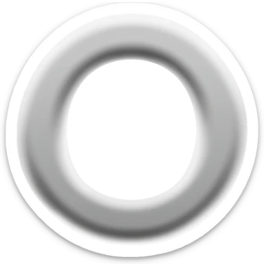 White p logo with grey outline sticker