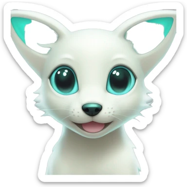 Shiny White Pastel Albino Umbreon with cyan eyes and cyan markings sticker